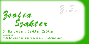 zsofia szakter business card